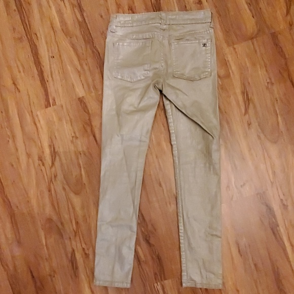 Joe's Jeans Sz10 Girls Metallic Gold Skinny Denim - Picture 2 of 5